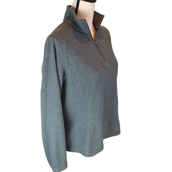 Lands’ End Polartec Aircore 100 1/4 Zip Fleece Pullover Top - Grey, Small (6-8) - Picture 6 of 9